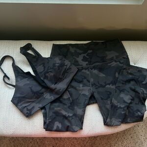 Zyia Camo Crop leggings and bra set